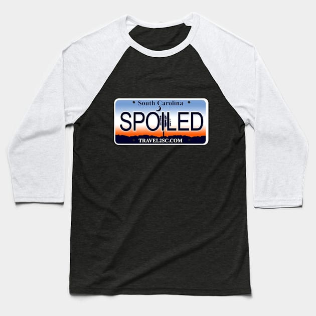 Spoiled South Carolina License Plate Baseball T-Shirt by Mel's Designs